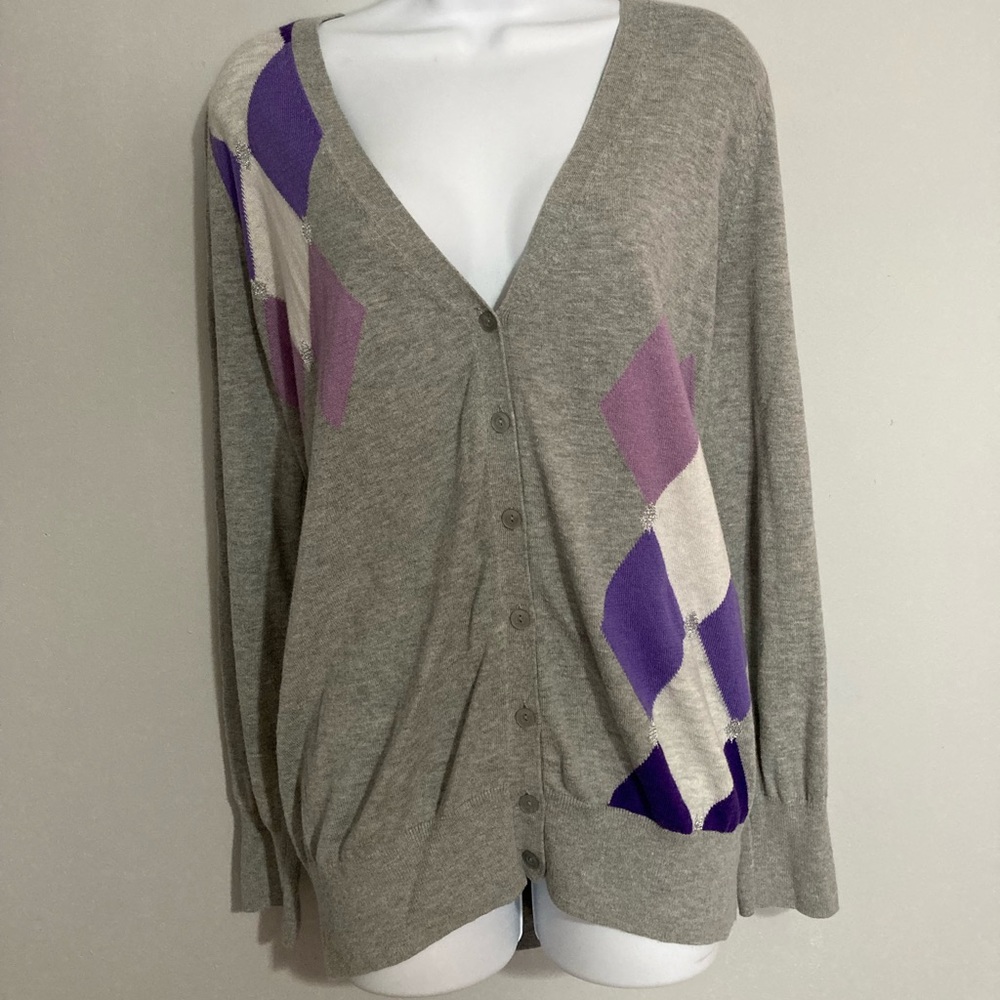 Diamond Print Sweater Cardigan